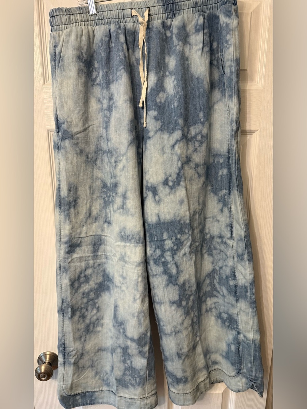 Three Bird Nest Light Blue Tie-Dye Wide Leg Pants